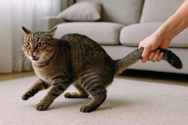 猫のしっぽを強く引っ張ったらどうなる?
