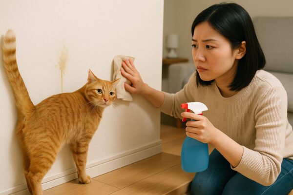 猫にスプレー行為をやめさせる方法とは