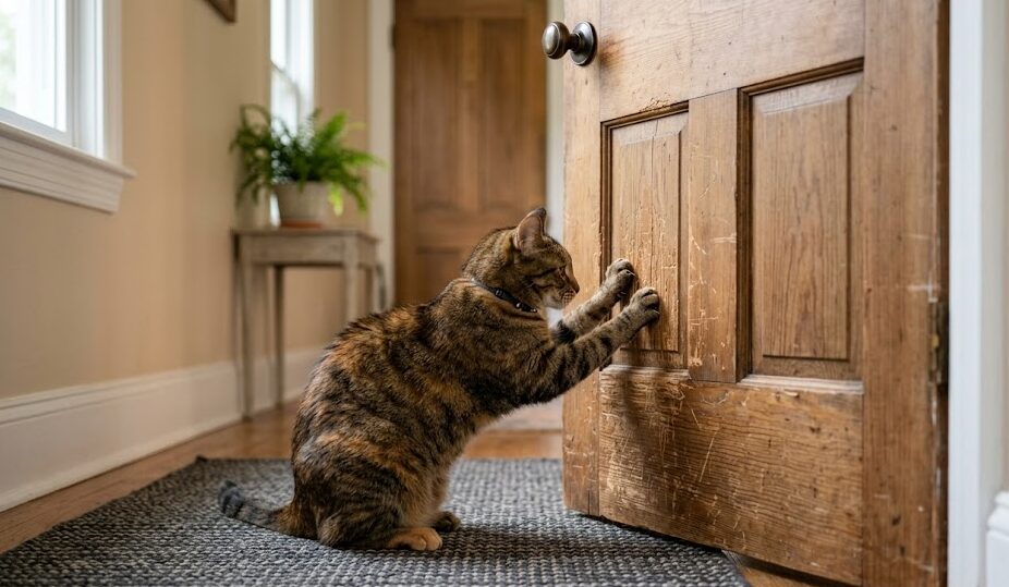 猫がドアをカリカリするのをやめさせたい！原因と対策を徹底解説