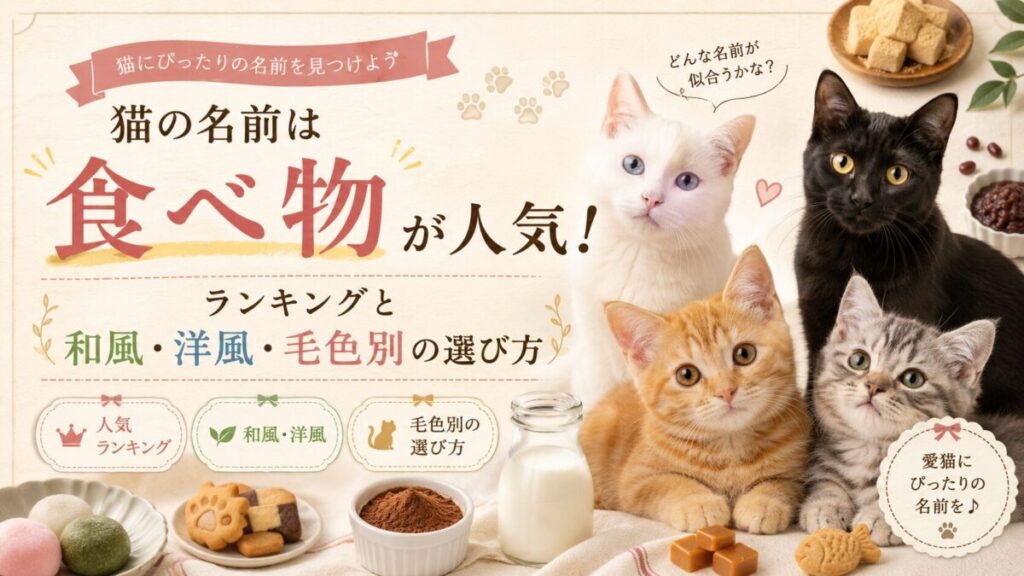 猫の名前は食べ物が人気！ランキングと和風・洋風・毛色別の選び方