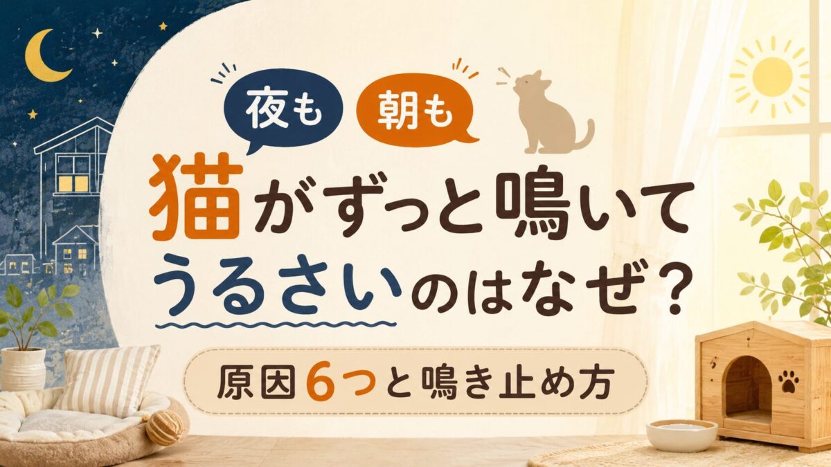 夜も朝も猫がずっと鳴いてうるさいのはなぜ?原因6つと鳴き止め方