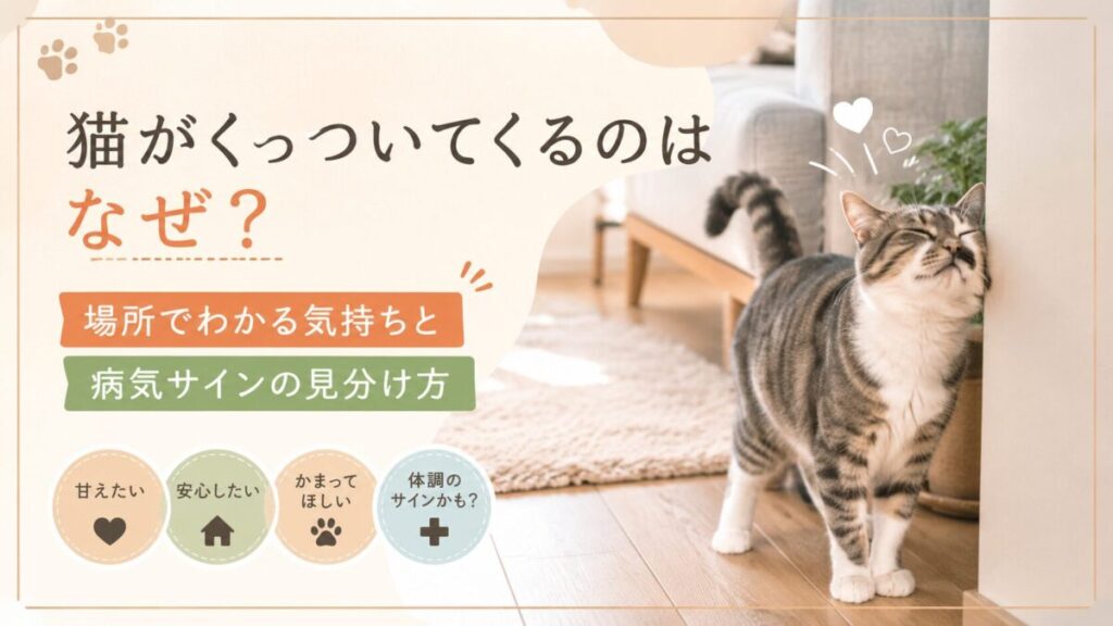 猫がくっついてくるのはなぜ？場所でわかる気持ちと病気サインの見分け方