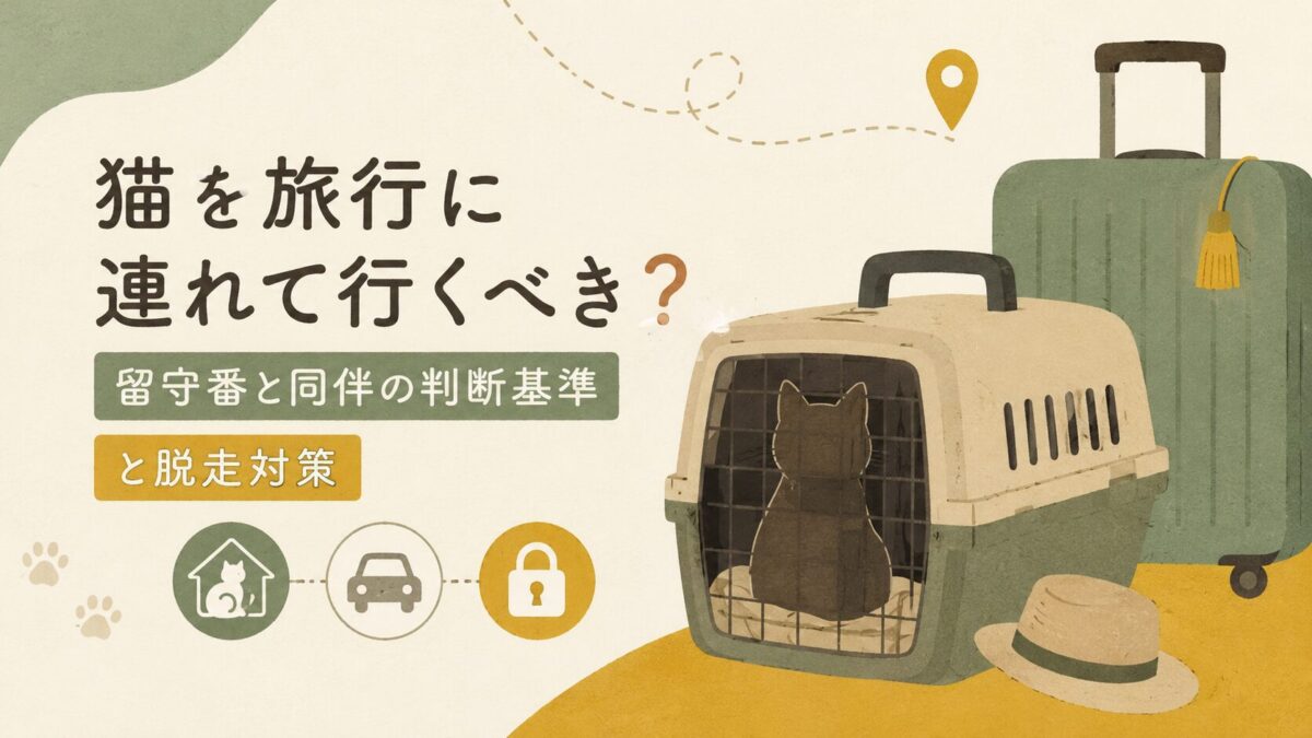 猫を旅行に連れて行くべき？留守番と同伴の判断基準と脱走対策