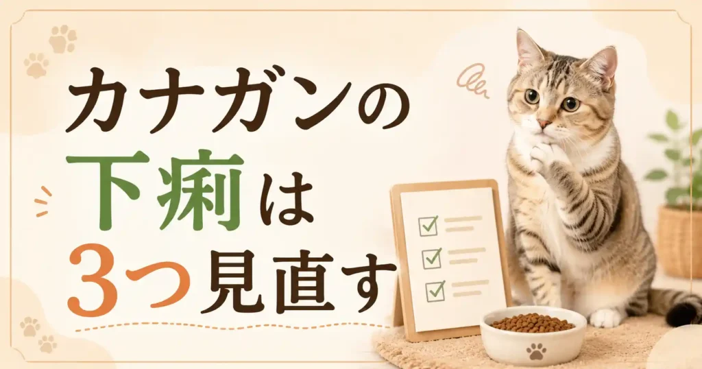 カナガンの下痢はやめる前に3つ見直す！切り替え・量・期間