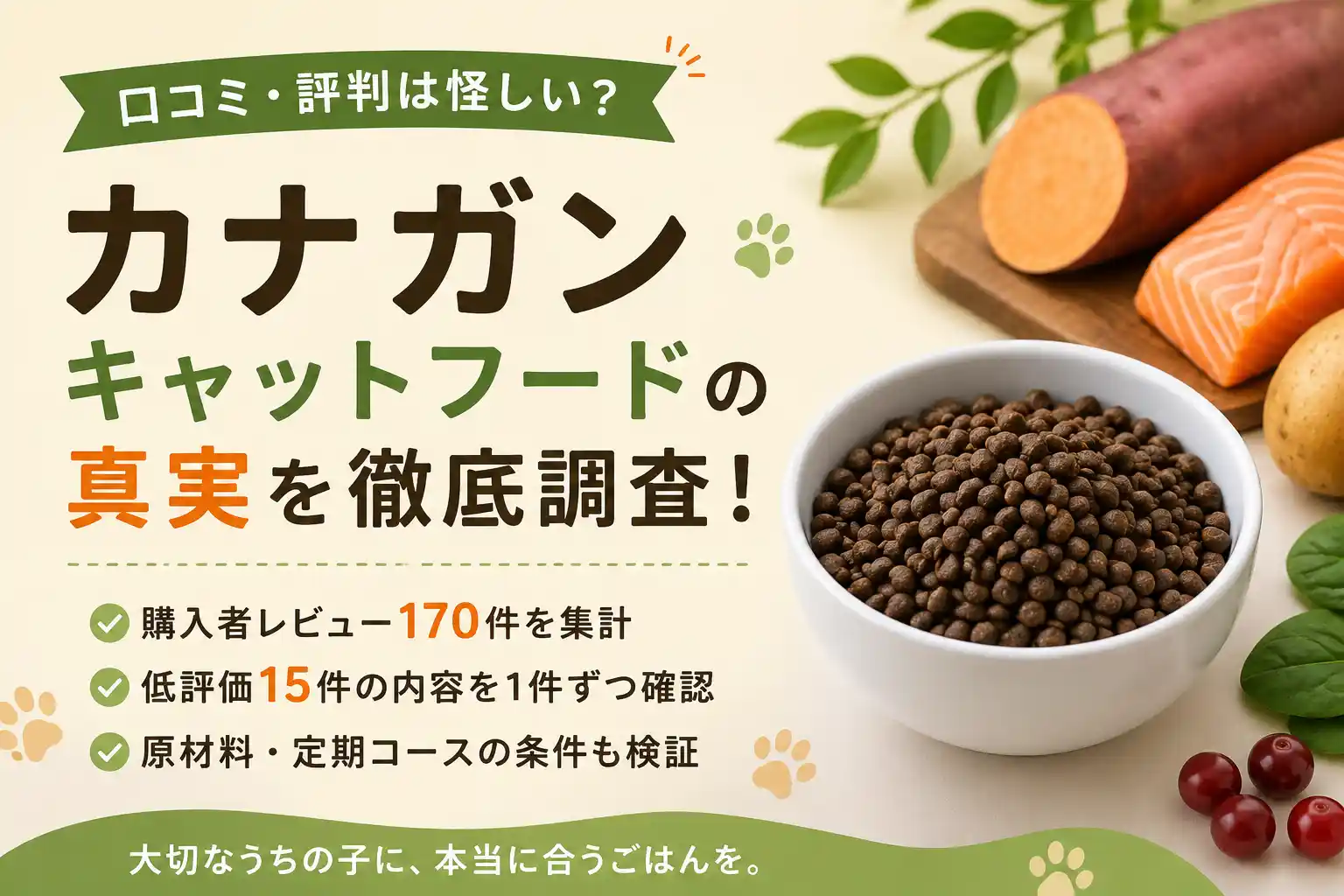 カナガンキャットフードの口コミ・評判は怪しい？購入者レビュー170件のうち低評価は15件
